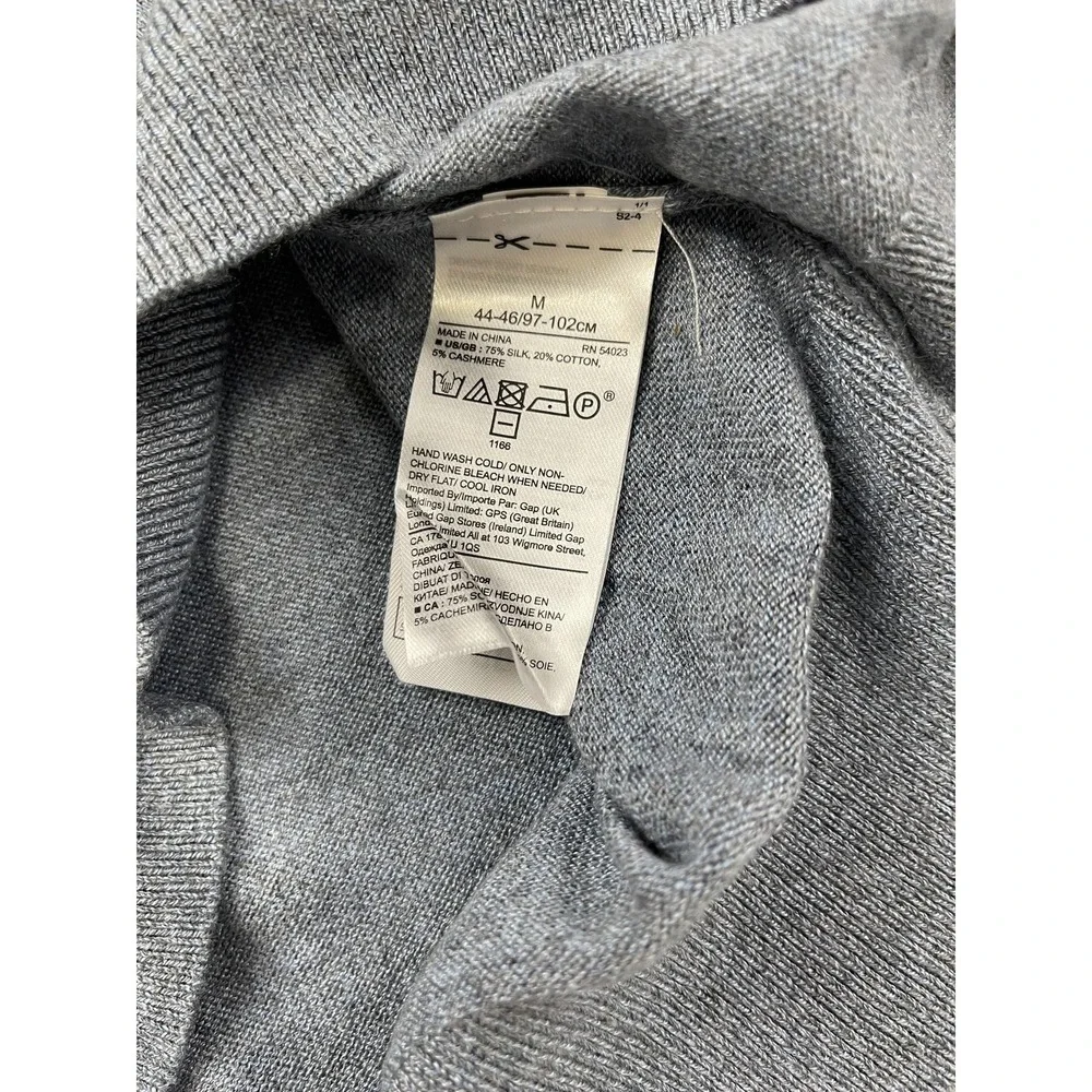 Banana‎ Republic Men's M Luxury Blend Silk Cotton Cashmere V-Neck Sweater blue